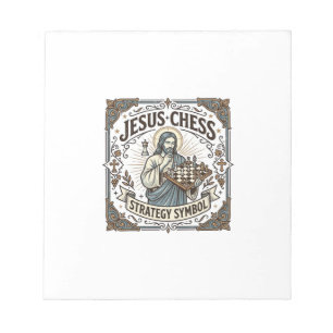 Jesus Schach Strategie Symbol Jesus Schach Strateg Notizblock