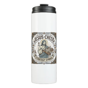Jesus Schach Strategie Symbol Jesus Schach Strateg Thermosbecher