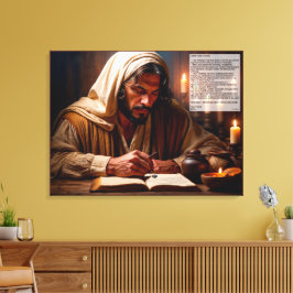 Jesus schrieb im Buch des Lebens Leinwanddruck