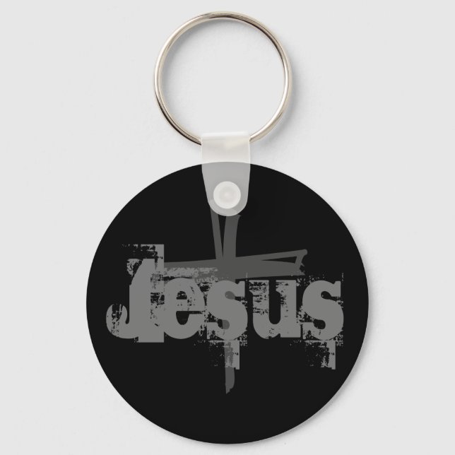 JESUS-Schrift + CROSS | Schlüsselanhänger (Vorderseite)