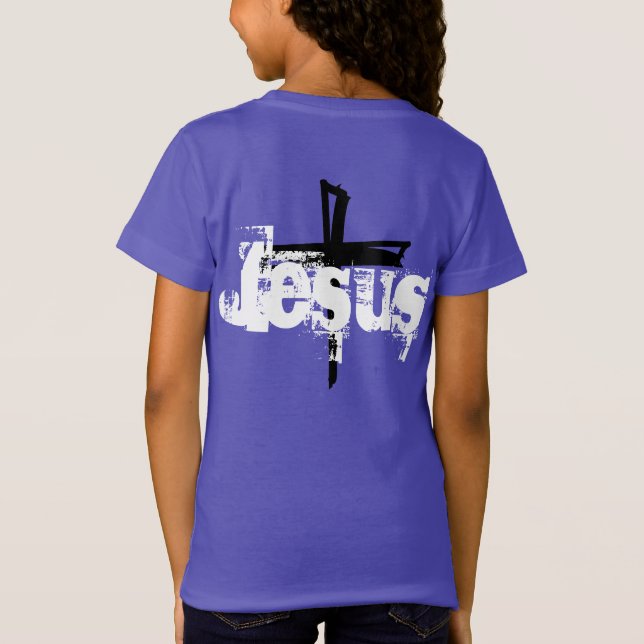JESUS-Schrift + CROSS | T-Shirt (Rückseite)