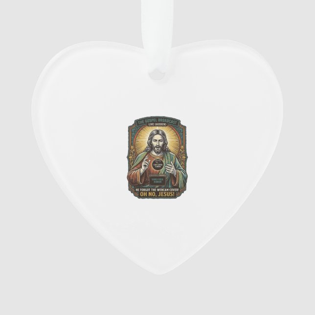 Jesus Schwarzer Bildschirm Vergessene Webcam-Abdec Ornament (Vorderseite)