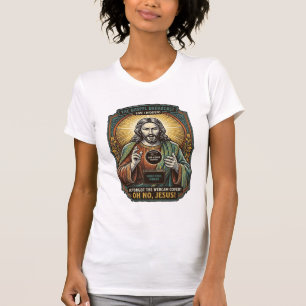 Jesus Schwarzer Bildschirm Vergessene Webcam-Abdec T-Shirt