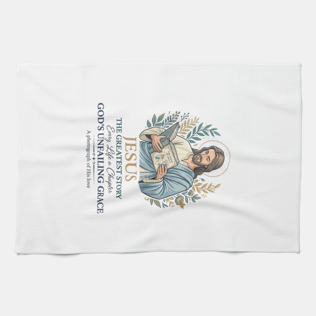 Jesus Scrapbooking Erinnerung Bewahren Mutter Vint Geschirrtuch (Horizontal)