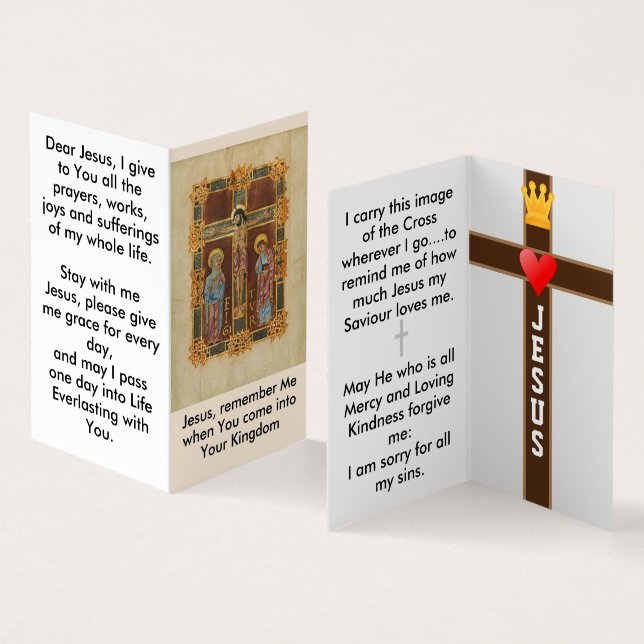Jésus se souvient de moi carte de prière (Intérieur et extérieur)