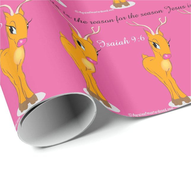 Jesus Season Girl Rentier Geschenkpapier (Rolleneckpunkt)