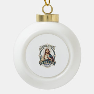 Jesus Second Hand Laden Vintage Jagd Grafik T-Shir Keramik Kugel-Ornament