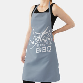 Jesus segne diese GRILLEN Dusty Blue Schürze