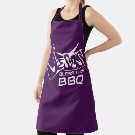 Jesus segne diese GRILLEN Eggplant Lila Schürze