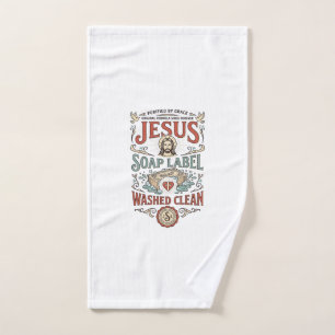 Jesus Seifen Etikett Gewaschen Sauber Jesus Seife Handtuch
