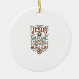 Jesus Seifen Etikett Gewaschen Sauber Jesus Seife Keramik Ornament