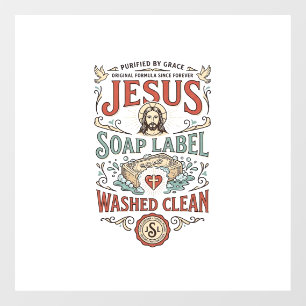 Jesus Seifenetikett Gewaschen Sauber Jesus Seife G Fensteraufkleber