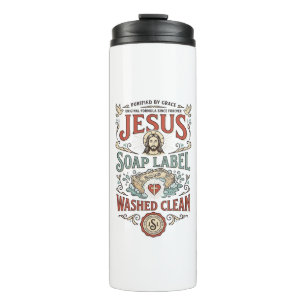 Jesus Seifenetikett Gewaschen Sauber Jesus Seife G Thermosbecher
