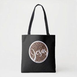 Jesus sein Zentrum Leopard Print Tasche