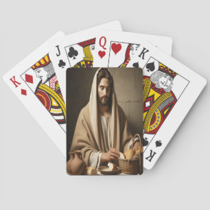 Jesus Sharing Brot in Heiliger Einheit Spielkarten