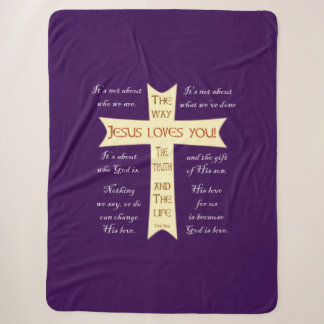 Jesus Sherpa Blanket - Lila Sherpadecke