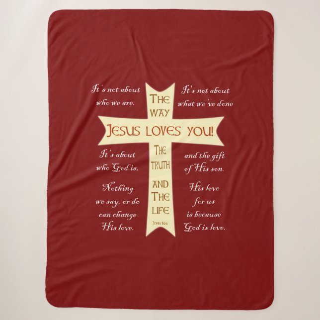 Jesus Sherpa Blanket - Rot Sherpadecke (Vorderseite)