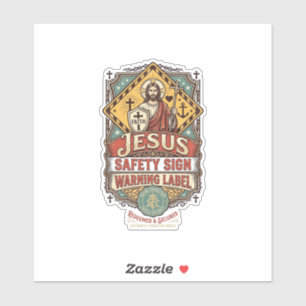 Jesus-Sicherheitsschild Warnschild Jesus-Sicherhei Aufkleber
