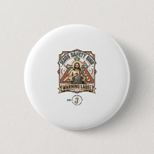 Jesus-Sicherheitsschild Warnschild Jesus-Sicherhei Button