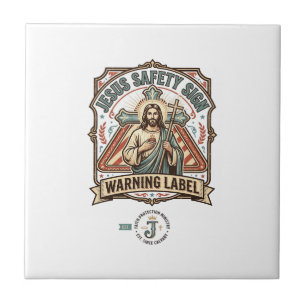 Jesus-Sicherheitsschild Warnschild Jesus-Sicherhei Fliese