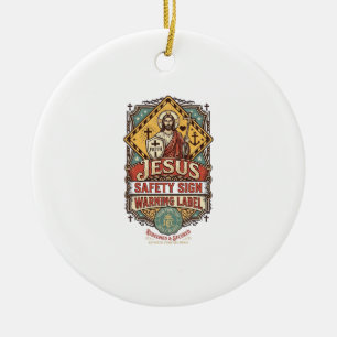 Jesus-Sicherheitsschild Warnschild Jesus-Sicherhei Keramik Ornament