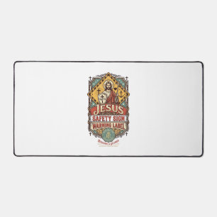Jesus-Sicherheitsschild Warnschild Jesus-Sicherhei Schreibtischunterlage