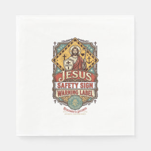 Jesus-Sicherheitsschild Warnschild Jesus-Sicherhei Serviette