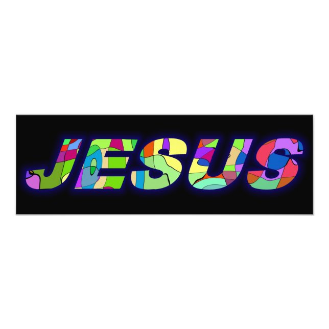 Jesus singt in mehreren Farben Fotodruck (Vorne)