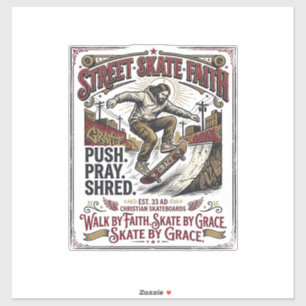 Jesus Skate Longboard Shirt Christlich Aufkleber