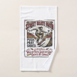 Jesus Skate Longboard Shirt Christlich Handtuch