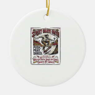 Jesus Skate Longboard-Shirt Christlich Keramik Ornament