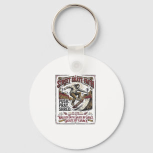 Jesus Skate Longboard Shirt Christlich Schlüsselanhänger
