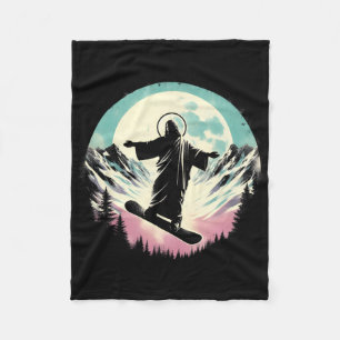 Jesus Snowboarden - Funny Christlich Religious Sno Fleecedecke