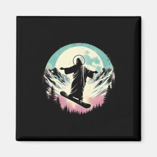Jesus Snowboarden - Funny Christlich Religious Sno Magnet