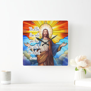Jesus: Söhne Sets, die du gratis hast Quadratische Wanduhr