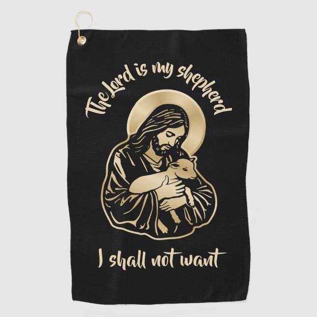 Jesus Sorgender Hirte Golfhandtuch (Vorderseite)