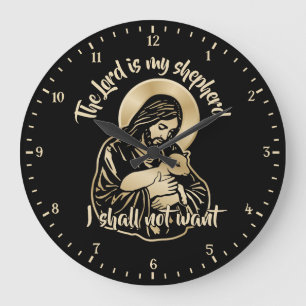 Jesus Sorgender Hirte Große Wanduhr
