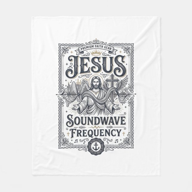 Jesus Soundwave Frequenz Jesus Soundwave Frequenz Fleecedecke (Vorderseite)