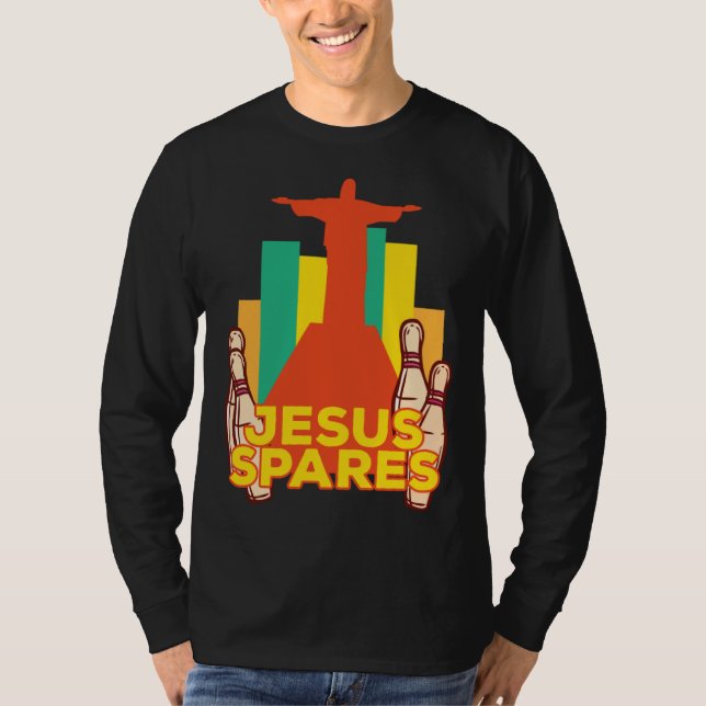 Jesus Spares Bowling Team Christian T-Shirt (Vorderseite)