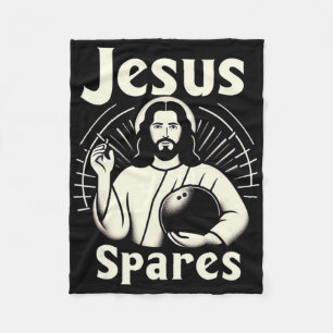 Jesus spart Männer Frauen Kinder 10 Button Bowling Fleecedecke