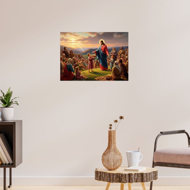 Jesus speist die Menschen Poster (Wohnzimmer 3)