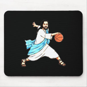 Jesus spielt Basketball Spaß Weihnachten Mousepad