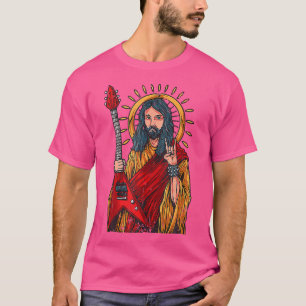Jesus spielt Christliche Gitarrenrocken aus Schwer T-Shirt