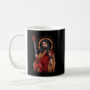 Jesus spielt Heavy Metal Gitarre Kaffeetasse
