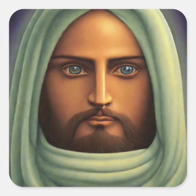 Jesus Square Sticker (Vorderseite)