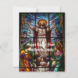 Jesus/Stached Glass Happy Oaster bearbeitbarer Tex Mitteilungskarte