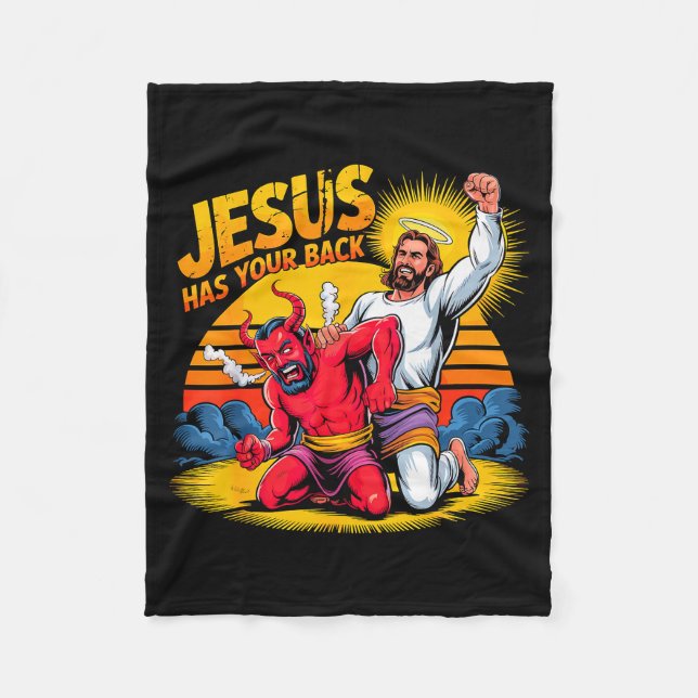 Jesus steht hinter dir, christlicher Glaube  Fleecedecke (Vorderseite)