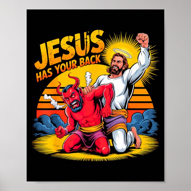 Jesus steht hinter dir, christlicher Glaube  Poster (Vorne)