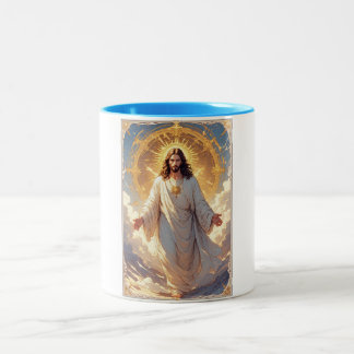 Jesus steigt christlicher Kaffeebecher Zweifarbige Tasse