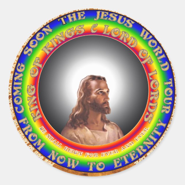 Jesus Sticker. Runder Aufkleber (Vorderseite)